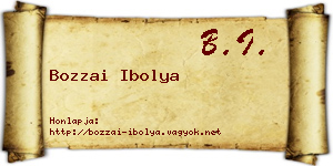 Bozzai Ibolya névjegykártya