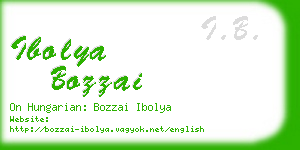 ibolya bozzai business card